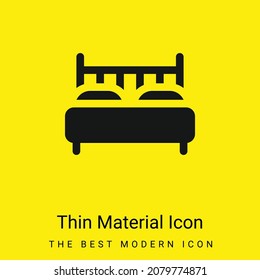 Bed minimal bright yellow material icon