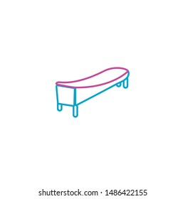Bed minimal line icon vector