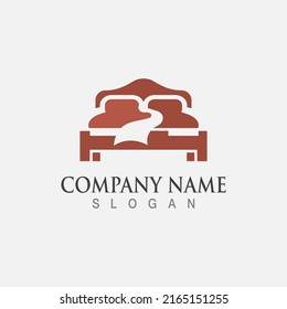 Bed Minimalist Logo image Design Icon Vector