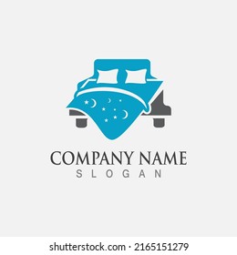 Bed Minimalist Logo image Design Icon Vector