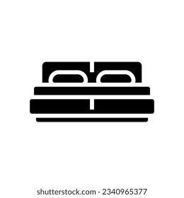 vector de icono de glifo minimalista con estilo de cama. signo de diseño minimalista de cama. ilustración de símbolo aislado