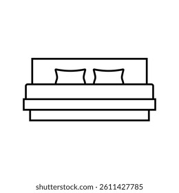 bed minimalistic stylish line icon vector. bed minimalistic stylish sign. isolated contour symbol black illustration