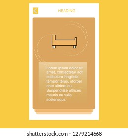 Bed mobile vertical banner design design. Vector