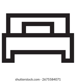 Modernes Vektorsymbol im Bett - Vorlage für minimale Illustrationssymbole für das Design der Web Mobile App UI