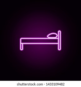 bed neon icon. Elements of home things set. Simple icon for websites, web design, mobile app, info graphics