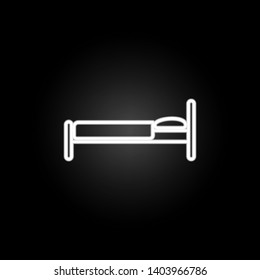 bed neon icon. Elements of hotel set. Simple icon for websites, web design, mobile app, info graphics