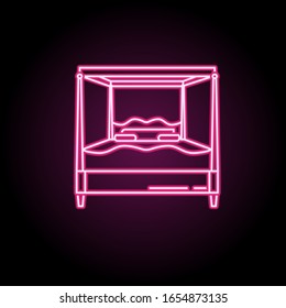 Bed neon icon. Simple thin line, outline vector of household icons for ui and ux, website or mobile application