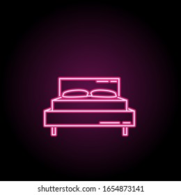 Bed neon icon. Simple thin line, outline vector of household icons for ui and ux, website or mobile application