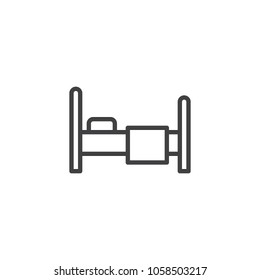 Bed outline icon. linear style sign for mobile concept and web design. Hotel room simple line vector icon. Hostel symbol, logo illustration. Pixel perfect vector graphics