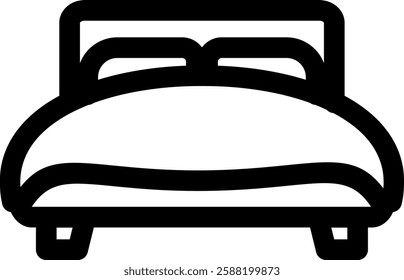 Bed Outline icon vector illustration