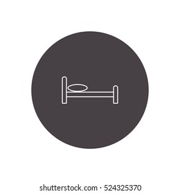 bed outline icon vector, for mobile and web design 