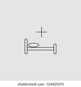 bed outline icon vector, for mobile and web design 