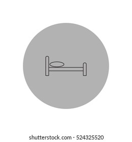 bed outline icon vector, for mobile and web design 