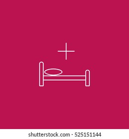 bed outline icon vector, for mobile and web design 