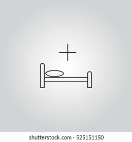 bed outline icon vector, for mobile and web design 