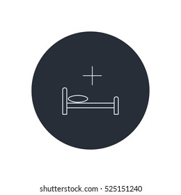 bed outline icon vector, for mobile and web design 