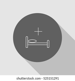 bed outline icon vector, for mobile and web design 