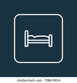 Bed Outline Symbol. Premium Quality Isolated Bedstead Element In Trendy Style.