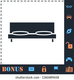 Bed. Perfect icon with bonus simple icons