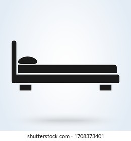 bed pillow and blanket side view. icon simple vector illustration