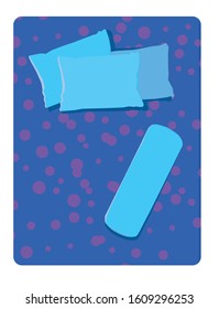 bed and pillow  color vector illustration