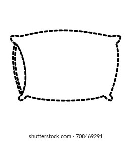 bed pillow dotted silhouette on white background vector illustration