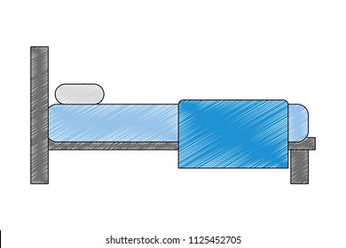 bed and pillow isolated icon