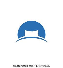 Bed and pillow logo illustration vector design