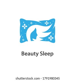 Bed and pillow logo illustration vector design
