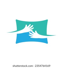 Bed and pillow logo illustration vector design