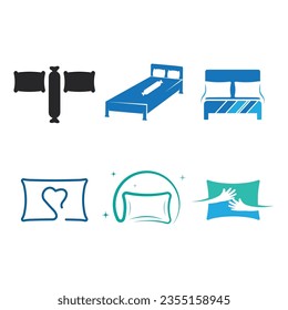 Bed and pillow logo illustration vector design