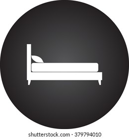 Bed pillow simple icon on colorful round background
