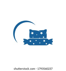 Bed and pillow stock illustration vector design