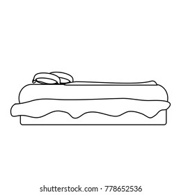 bed with pillows icon