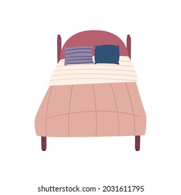 icono aislado de cama con almohadas
