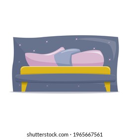 Bed with pillows and mattress vector illlustration isolated on white background