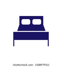 Bed with pillows vector icon