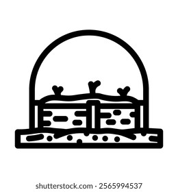 bed preparation garden maintenance line icon vector. bed preparation garden maintenance sign. isolated contour symbol black illustration