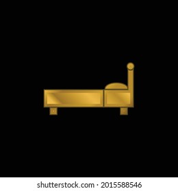 Perfil de cama Icono metálico chapado en oro o vector de logotipo