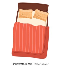 bed with red blanket icon