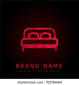Bed red chromium metallic logo