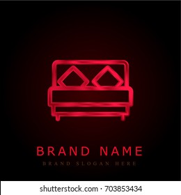 Bed red chromium metallic logo
