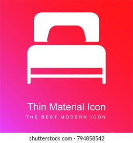 Bed red and pink gradient material white icon minimal design