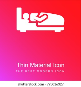 Bed red and pink gradient material white icon minimal design