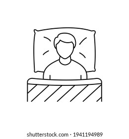 Bed rest black line icon. Pictogram for web page, mobile app, promo. UI UX GUI design element. Editable stroke.
