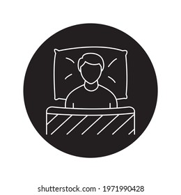 Bed rest color line icon. Pictogram for web page, mobile app, promo. UI UX GUI design element. Editable stroke.