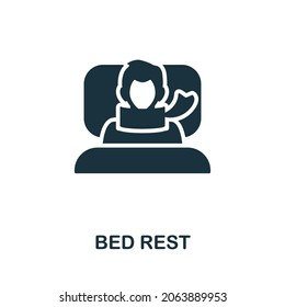 Bed Rest Icon. Monochrome Sign From Hospital Regime Collection. Creative Bed Rest Icon Illustration For Web Design, Infographics And More