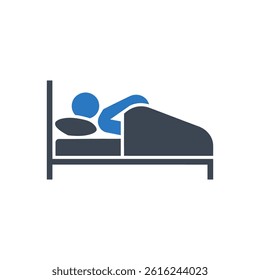 Bed Rest Recovery Icon On White Background