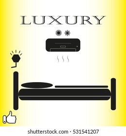 bed rest, bed, vector illustration EPS 10