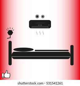 bed rest, bed, vector illustration EPS 10